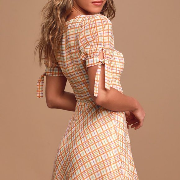 Lulu's Afternoon Sunshine Ivory Plaid-Small - NWT - Picture 3 of 5